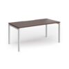 Connex Goal-Post 1600 x 800 x 725mm Single Desk - Silver Frame / Walnut Top - GCO168-S-W