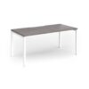Connex Goal-Post 1600 x 800 x 725mm Single Desk - White Frame / Grey Oak Top - GCO168-WH-GO