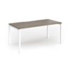 Connex Goal-Post 1600 x 800 x 725mm Single Desk - White Frame / Nebraska Oak Top - GCO168-WH-NO