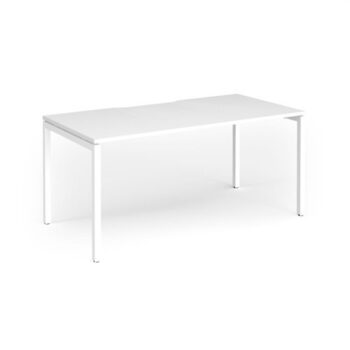 Connex Goal-Post 1600 x 800 x 725mm Single Desk - White Frame / White Top - GCO168-WH-WH