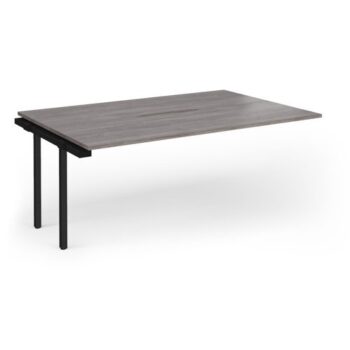 Connex Goal-Post 1800 x 1200 x 725mm Back to Back Add On Bay - Black Frame / Grey Oak Top - GCO1812-AB-K-GO