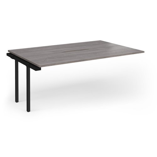 Connex Goal-Post 1800 x 1200 x 725mm Back to Back Add On Bay - Black Frame / Grey Oak Top - GCO1812-AB-K-GO