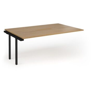 Connex Goal-Post 1800 x 1200 x 725mm Back to Back Add On Bay - Black Frame / Oak Top - GCO1812-AB-K-O