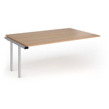 Connex Goal-Post 1800 x 1200 x 725mm Back to Back Add On Bay - Silver Frame / Beech Top - GCO1812-AB-S-B