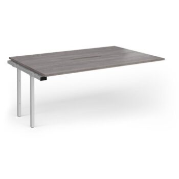Connex Goal-Post 1800 x 1200 x 725mm Back to Back Add On Bay - Silver Frame / Grey Oak Top - GCO1812-AB-S-GO