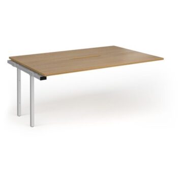 Connex Goal-Post 1800 x 1200 x 725mm Back to Back Add On Bay - Silver Frame / Oak Top - GCO1812-AB-S-O