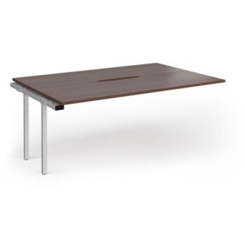 Connex Goal-Post 1800 x 1200 x 725mm Back to Back Add On Bay - Silver Frame / Walnut Top - GCO1812-AB-S-W