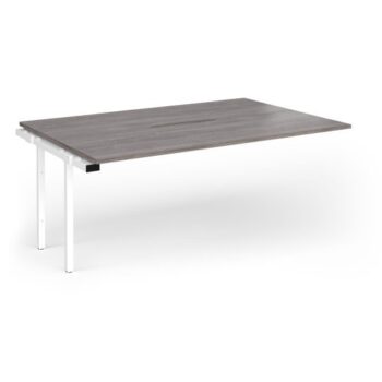Connex Goal-Post 1800 x 1200 x 725mm Back to Back Add On Bay - White Frame / Grey Oak Top - GCO1812-AB-WH-GO