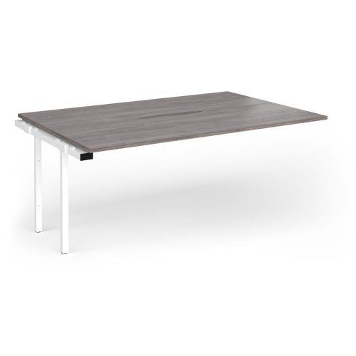 Connex Goal-Post 1800 x 1200 x 725mm Back to Back Add On Bay - White Frame / Grey Oak Top - GCO1812-AB-WH-GO