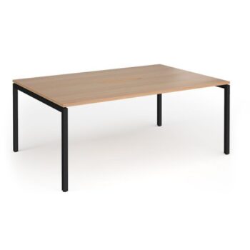 Connex Goal-Post 1800 x 1200 x 725mm Back to Back Desk ( 2 x 1800mm ) - Black Frame / Beech Top - GCO1812-K-B