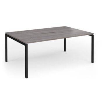 Connex Goal-Post 1800 x 1200 x 725mm Back to Back Desk ( 2 x 1800mm ) - Black Frame / Grey Oak Top - GCO1812-K-GO