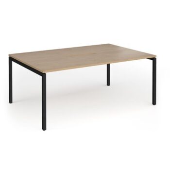 Connex Goal-Post 1800 x 1200 x 725mm Back to Back Desk ( 2 x 1800mm ) - Black Frame / Kendal Oak Top - GCO1812-K-KO