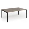Connex Goal-Post 1800 x 1200 x 725mm Back to Back Desk ( 2 x 1800mm ) - Black Frame / Nebraska Oak Top - GCO1812-K-NO