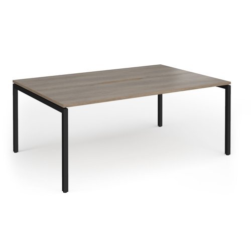 Connex Goal-Post 1800 x 1200 x 725mm Back to Back Desk ( 2 x 1800mm ) - Black Frame / Nebraska Oak Top - GCO1812-K-NO