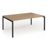 Connex Goal-Post 1800 x 1200 x 725mm Back to Back Desk ( 2 x 1800mm ) - Black Frame / Oak Top - GCO1812-K-O