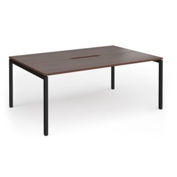 Connex Goal-Post 1800 x 1200 x 725mm Back to Back Desk ( 2 x 1800mm ) - Black Frame / Walnut Top - GCO1812-K-W