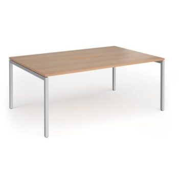 Connex Goal-Post 1800 x 1200 x 725mm Back to Back Desk ( 2 x 1800mm ) - Silver Frame / Beech Top - GCO1812-S-B