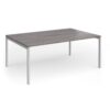 Connex Goal-Post 1800 x 1200 x 725mm Back to Back Desk ( 2 x 1800mm ) - Silver Frame / Grey Oak Top - GCO1812-S-GO