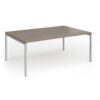 Connex Goal-Post 1800 x 1200 x 725mm Back to Back Desk ( 2 x 1800mm ) - Silver Frame / Nebraska Oak Top - GCO1812-S-NO