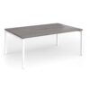 Connex Goal-Post 1800 x 1200 x 725mm Back to Back Desk ( 2 x 1800mm ) - White Frame / Grey Oak Top - GCO1812-WH-GO