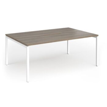 Connex Goal-Post 1800 x 1200 x 725mm Back to Back Desk ( 2 x 1800mm ) - White Frame / Nebraska Oak Top - GCO1812-WH-NO