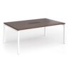 Connex Goal-Post 1800 x 1200 x 725mm Back to Back Desk ( 2 x 1800mm ) - White Frame / Walnut Top - GCO1812-WH-W
