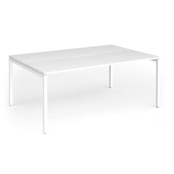 Connex Goal-Post 1800 x 1200 x 725mm Back to Back Desk ( 2 x 1800mm ) - White Frame / White Top - GCO1812-WH-WH