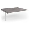 Connex Goal-Post 1800 X 1600 x 725mm Back to Back Add On Bay - Silver Frame / Grey Oak Top - GCO1816-AB-S-GO