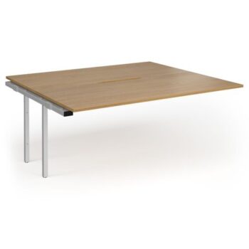 Connex Goal-Post 1800 X 1600 x 725mm Back to Back Add On Bay - Silver Frame / Oak Top - GCO1816-AB-S-O