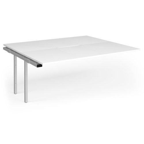 Connex Goal-Post 1800 X 1600 x 725mm Back to Back Add On Bay - Silver Frame / White Top - GCO1816-AB-S-WH