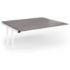 Connex Goal-Post 1800 X 1600 x 725mm Back to Back Add On Bay - White Frame / Grey Oak Top - GCO1816-AB-WH-GO