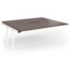 Connex Goal-Post 1800 X 1600 x 725mm Back to Back Add On Bay - White Frame / Walnut Top - GCO1816-AB-WH-W