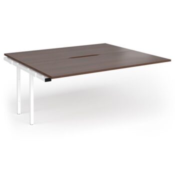 Connex Goal-Post 1800 X 1600 x 725mm Back to Back Add On Bay - White Frame / Walnut Top - GCO1816-AB-WH-W