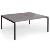 Connex Goal-Post 1800 X 1600 x 725mm Back to Back Desk ( 2 x 1800mm ) - Black Frame / Grey Oak Top - GCO1816-K-GO