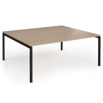 Connex Goal-Post 1800 X 1600 x 725mm Back to Back Desk ( 2 x 1800mm ) - Black Frame / Kendal Oak Top - GCO1816-K-KO