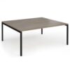 Connex Goal-Post 1800 X 1600 x 725mm Back to Back Desk ( 2 x 1800mm ) - Black Frame / Nebraska Oak Top - GCO1816-K-NO