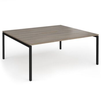 Connex Goal-Post 1800 X 1600 x 725mm Back to Back Desk ( 2 x 1800mm ) - Black Frame / Nebraska Oak Top - GCO1816-K-NO