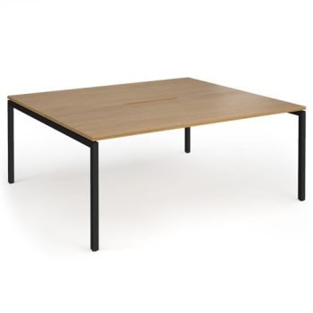 Connex Goal-Post 1800 X 1600 x 725mm Back to Back Desk ( 2 x 1800mm ) - Black Frame / Oak Top - GCO1816-K-O