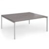 Connex Goal-Post 1800 X 1600 x 725mm Back to Back Desk ( 2 x 1800mm ) - Silver Frame / Grey Oak Top - GCO1816-S-GO