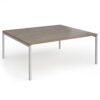 Connex Goal-Post 1800 X 1600 x 725mm Back to Back Desk ( 2 x 1800mm ) - Silver Frame / Nebraska Oak Top - GCO1816-S-NO