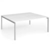 Connex Goal-Post 1800 X 1600 x 725mm Back to Back Desk ( 2 x 1800mm ) - Silver Frame / White Top - GCO1816-S-WH