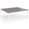 Connex Goal-Post 1800 X 1600 x 725mm Back to Back Desk ( 2 x 1800mm ) - White Frame / Grey Oak Top - GCO1816-WH-GO