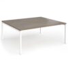 Connex Goal-Post 1800 X 1600 x 725mm Back to Back Desk ( 2 x 1800mm ) - White Frame / Nebraska Oak Top - GCO1816-WH-NO
