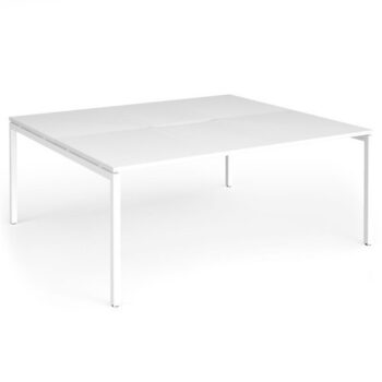 Connex Goal-Post 1800 X 1600 x 725mm Back to Back Desk ( 2 x 1800mm ) - White Frame / White Top - GCO1816-WH-WH