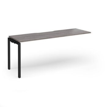 Connex Goal-Post 1800 x 600 x 725mm Single Add On Bay - Black Frame / Grey Oak Top - GCO186-AB-K-GO