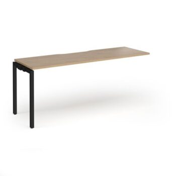 Connex Goal-Post 1800 x 600 x 725mm Single Add On Bay - Black Frame / Kendal Oak Top - GCO186-AB-K-KO