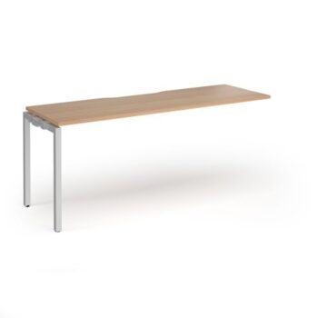 Connex Goal-Post 1800 x 600 x 725mm Single Add On Bay - Silver Frame / Beech Top - GCO186-AB-S-B