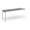 Connex Goal-Post 1800 x 600 x 725mm Single Add On Bay - Silver Frame / Grey Oak Top - GCO186-AB-S-GO