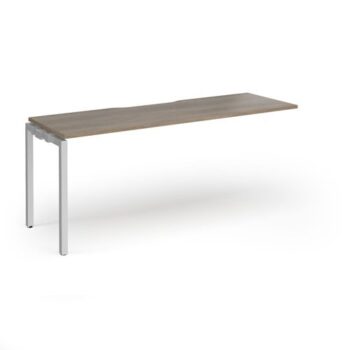 Connex Goal-Post 1800 x 600 x 725mm Single Add On Bay - Silver Frame / Nebraska Oak Top - GCO186-AB-S-NO
