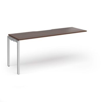 Connex Goal-Post 1800 x 600 x 725mm Single Add On Bay - Silver Frame / Walnut Top - GCO186-AB-S-W